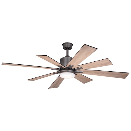 Vaxcel Crawford 60 in. Dark Nickel Urban Loft Indoor Ceiling Fan with Light Kit and Remote F0081